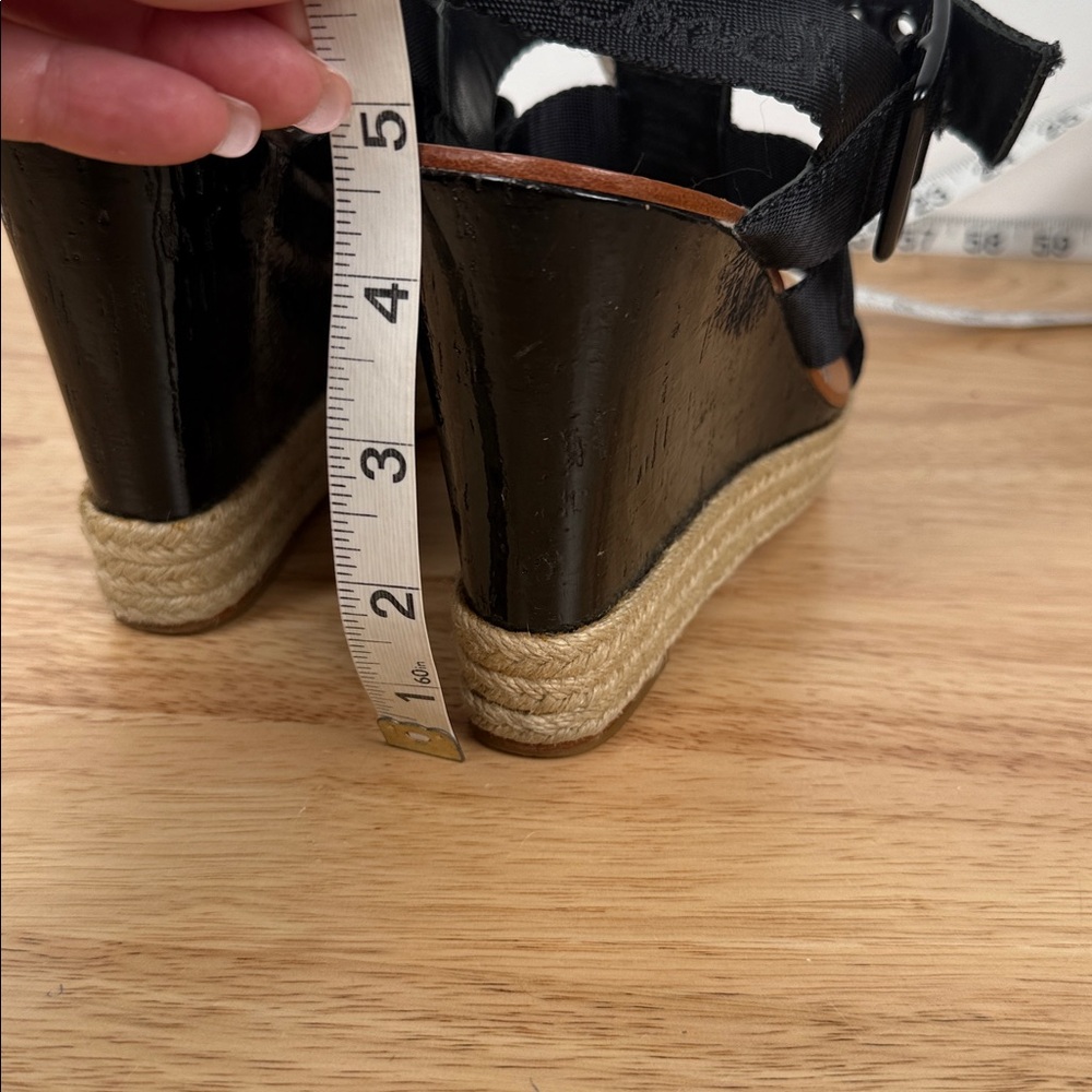 Coach Black Espadrille wedged Sandals - Picture 4 of 16